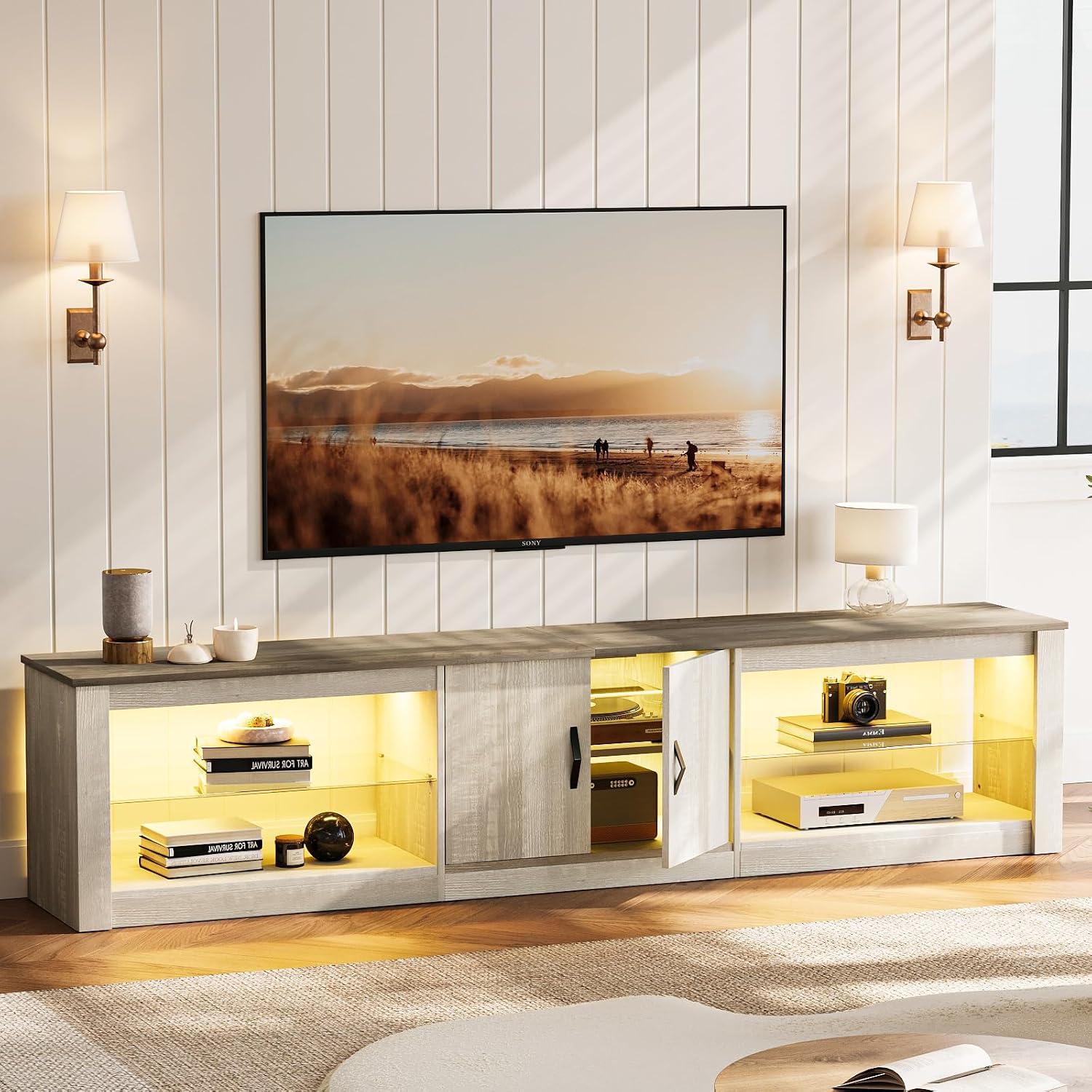 Gaming Console Cabinet - حامل تلفزيون 80 بوصة لأجهزة التلفزيون