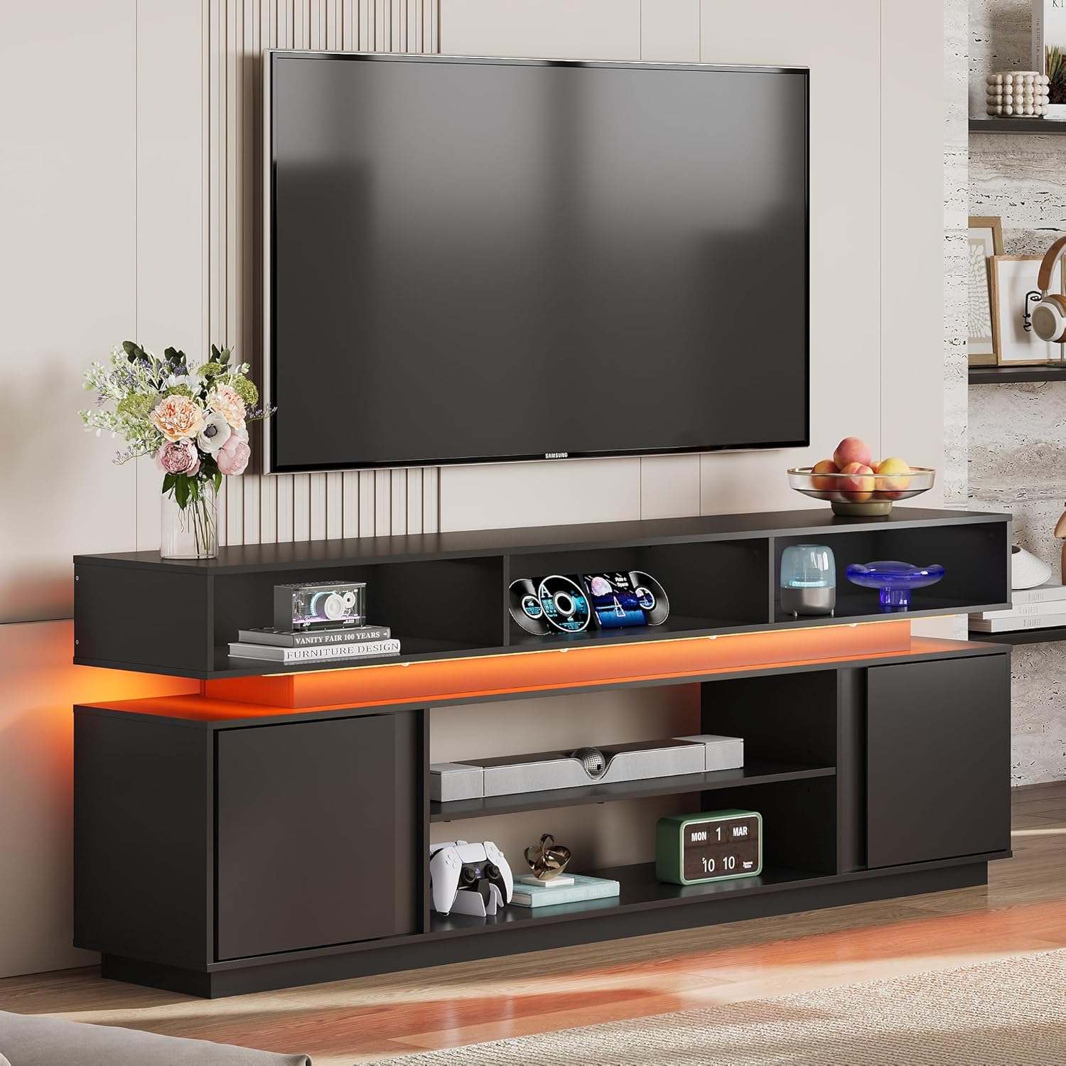 Gaming Console Cabinet - طاولة تلفزيون عصرية 75 بوصة، مركز
