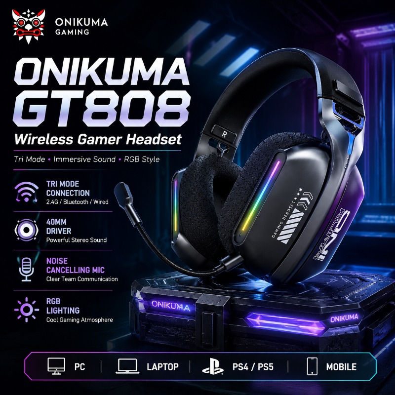 Gaming Console For Your Phone - سماعة ألعاب لاسلكية ONIKUMA GT808 ثلاثية
