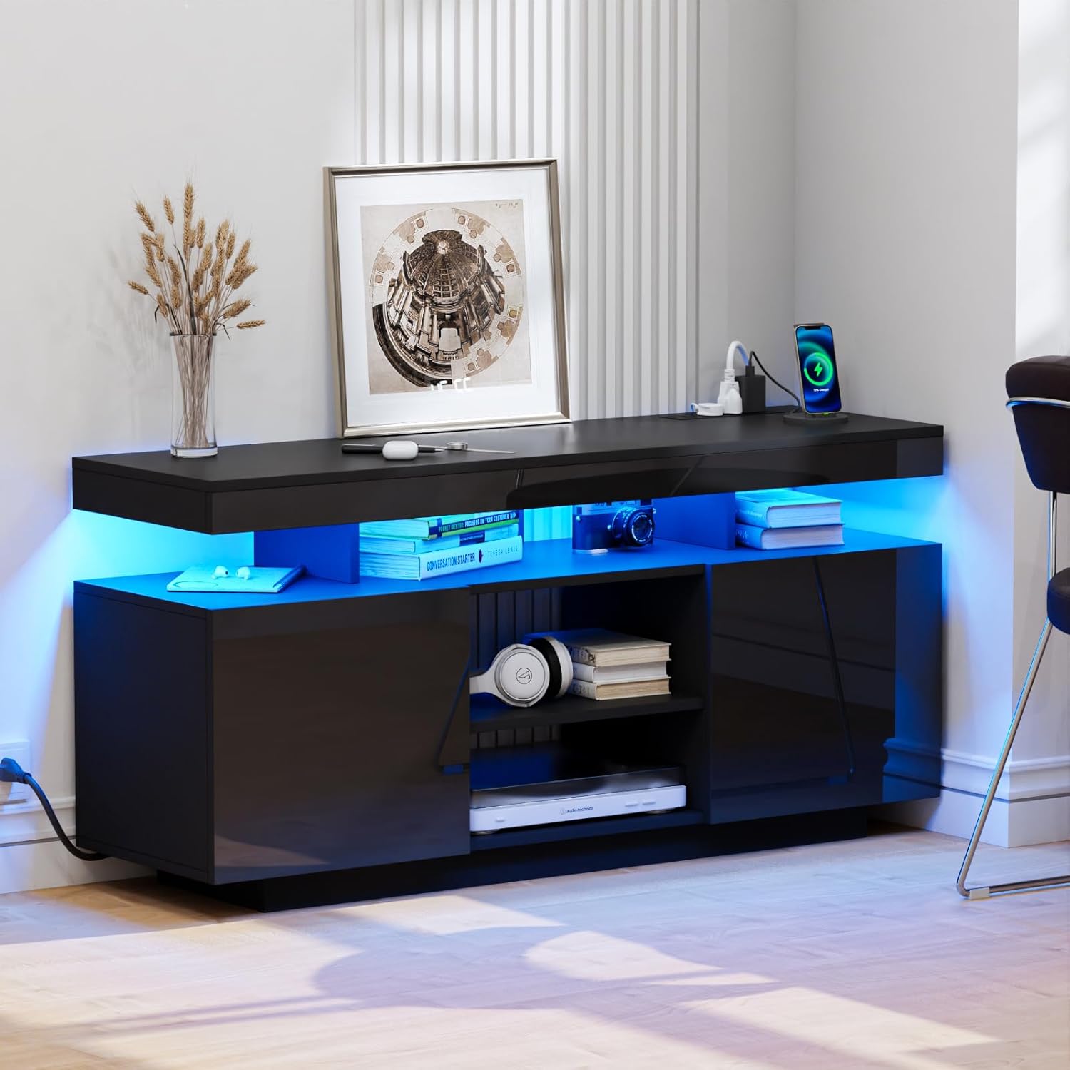 Gaming Console Cabinet - # حامل تلفزيون عصري مع منافذ