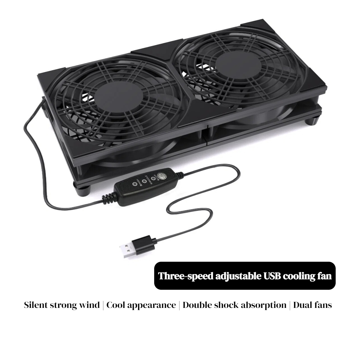 Console Cooling Fan - مروحة تبريد مزدوجة بمنفذ USB مع