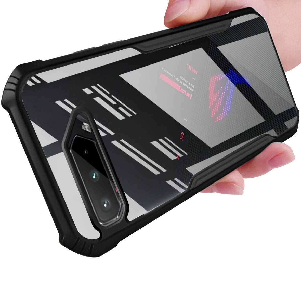 Gaming Console Mobile - حافظة لهاتف ROG 5 سوداء مضادة