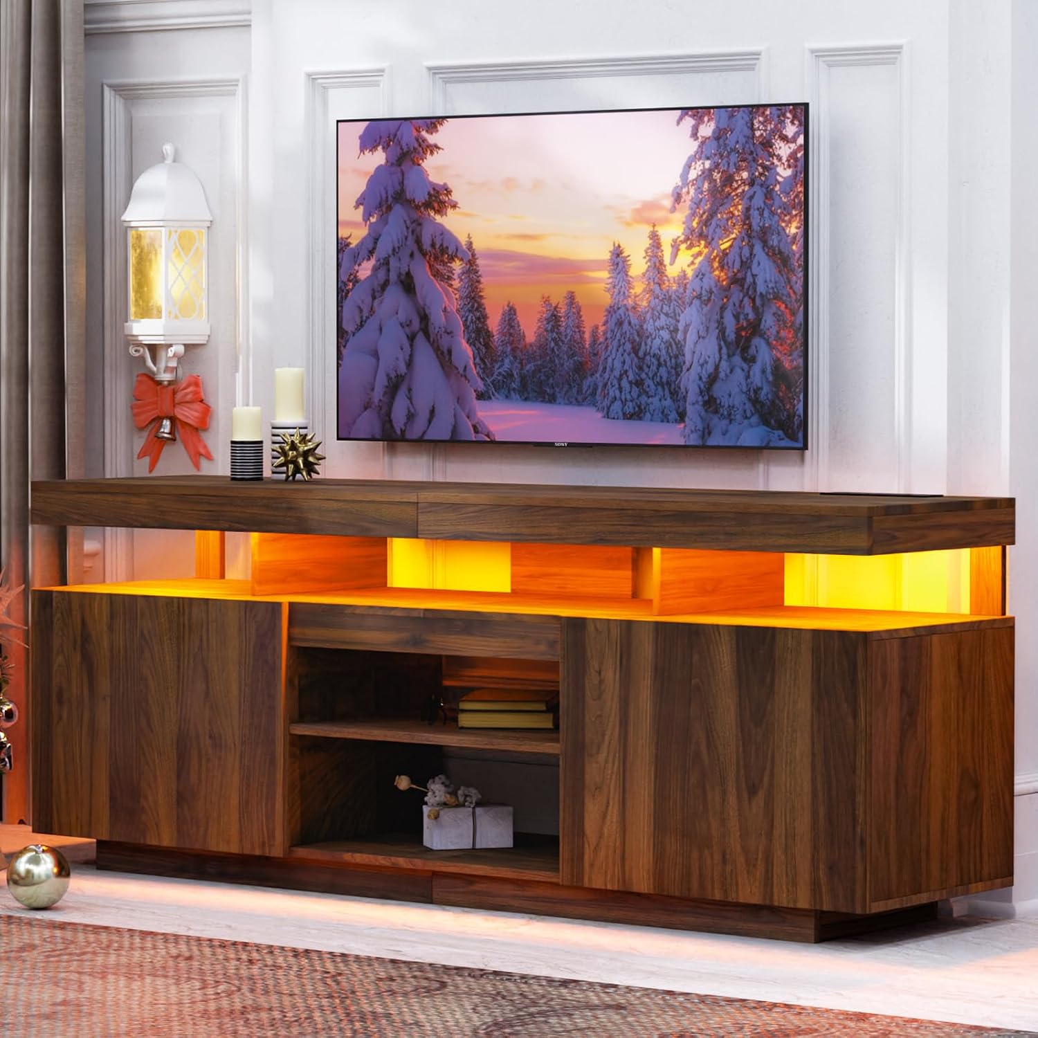 Gaming Console Cabinet - حامل تلفزيون LED مع منافذ طاقة