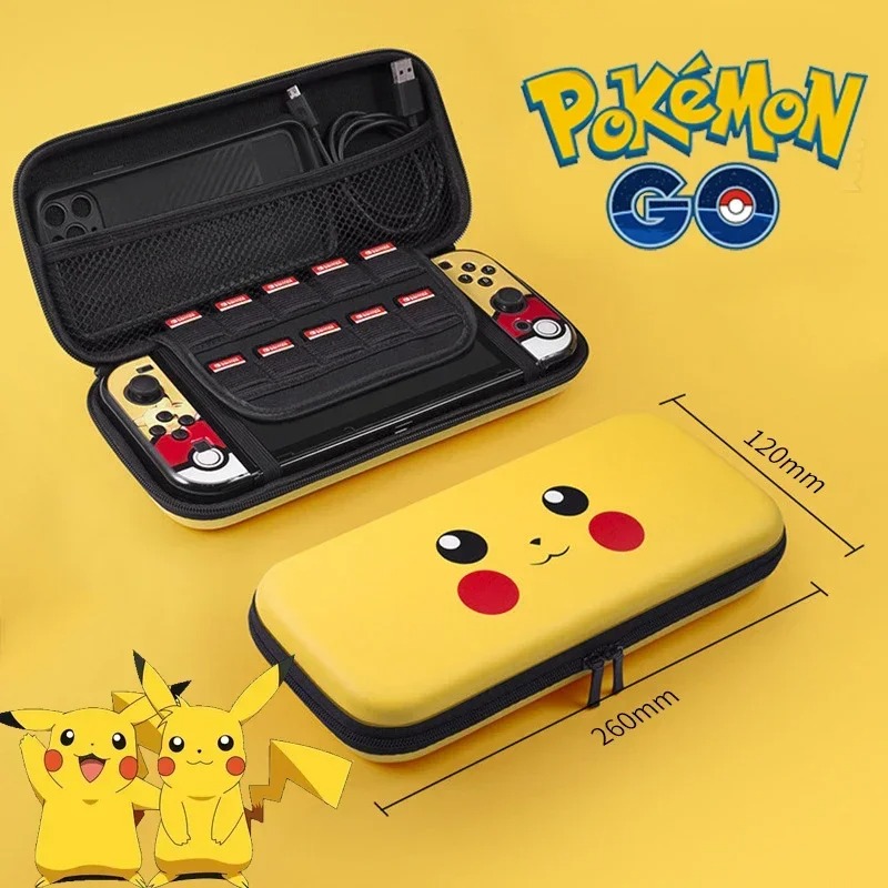 Handheld Gaming Console - حقيبة تخزين بوكيمون بيكاتشو لجهاز سويتش