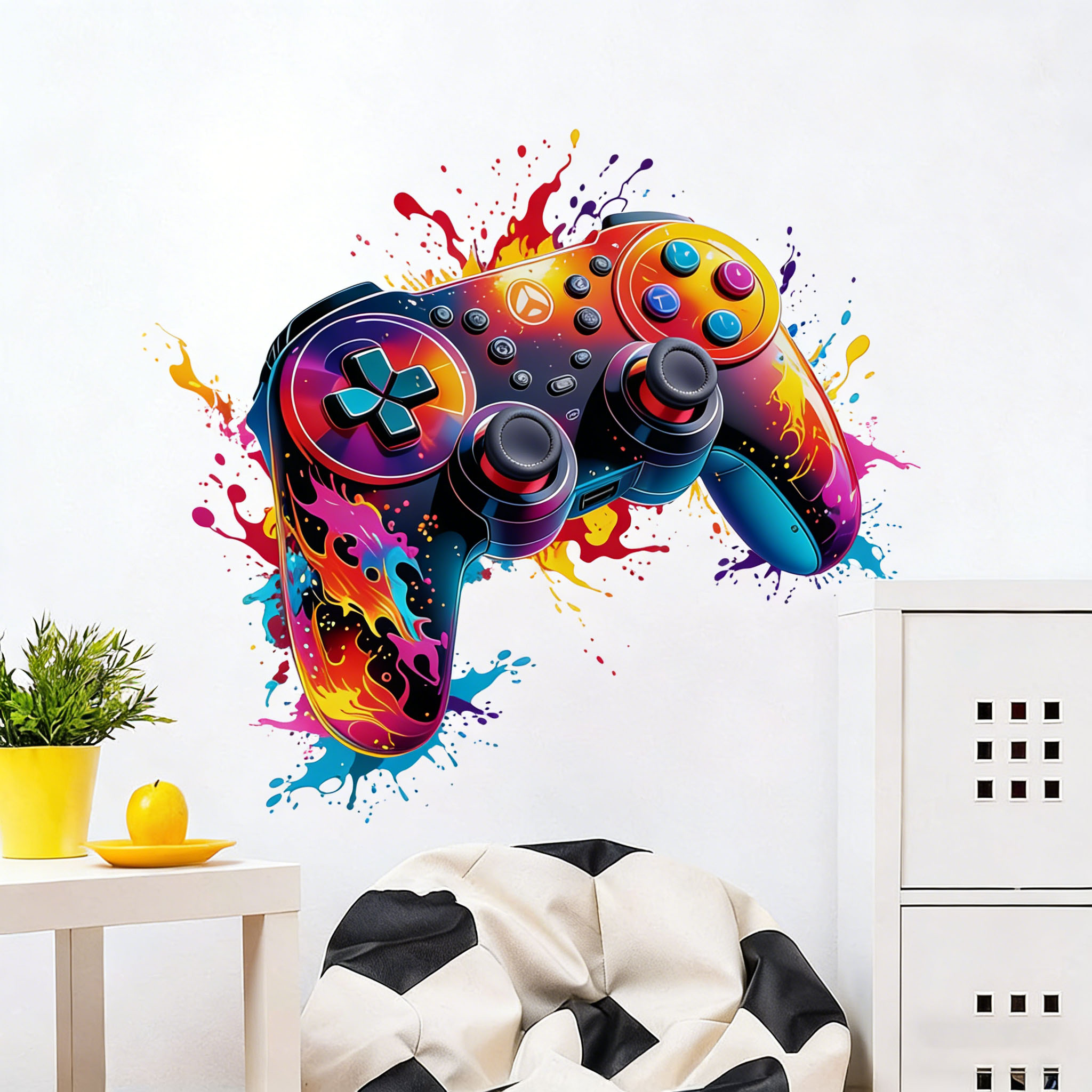 ملصق جداري على شكل لهب أحمر لو - مراجعة Gaming Console Cabinet وسعره