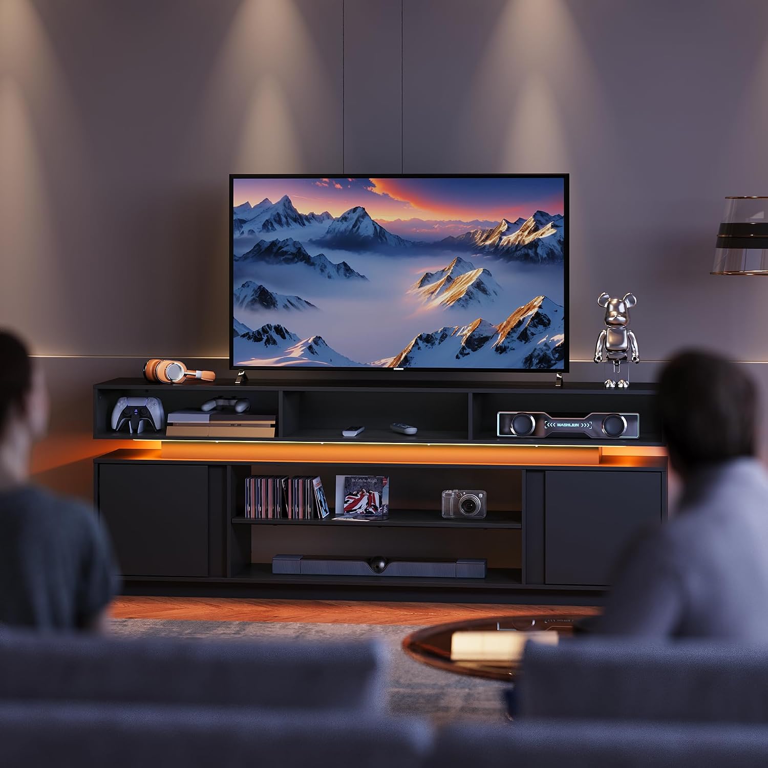 طاولة تلفزيون عصرية 75 بوصة، م - مراجعة Gaming Console Cabinet وسعره