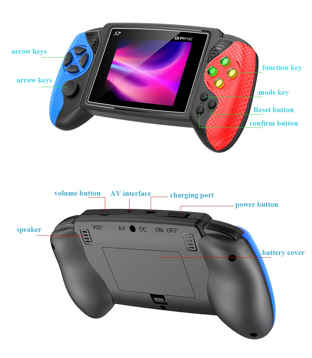 جهاز ألعاب محمول S7 ريترو بشاش - مراجعة Gaming Console For Kids وسعره