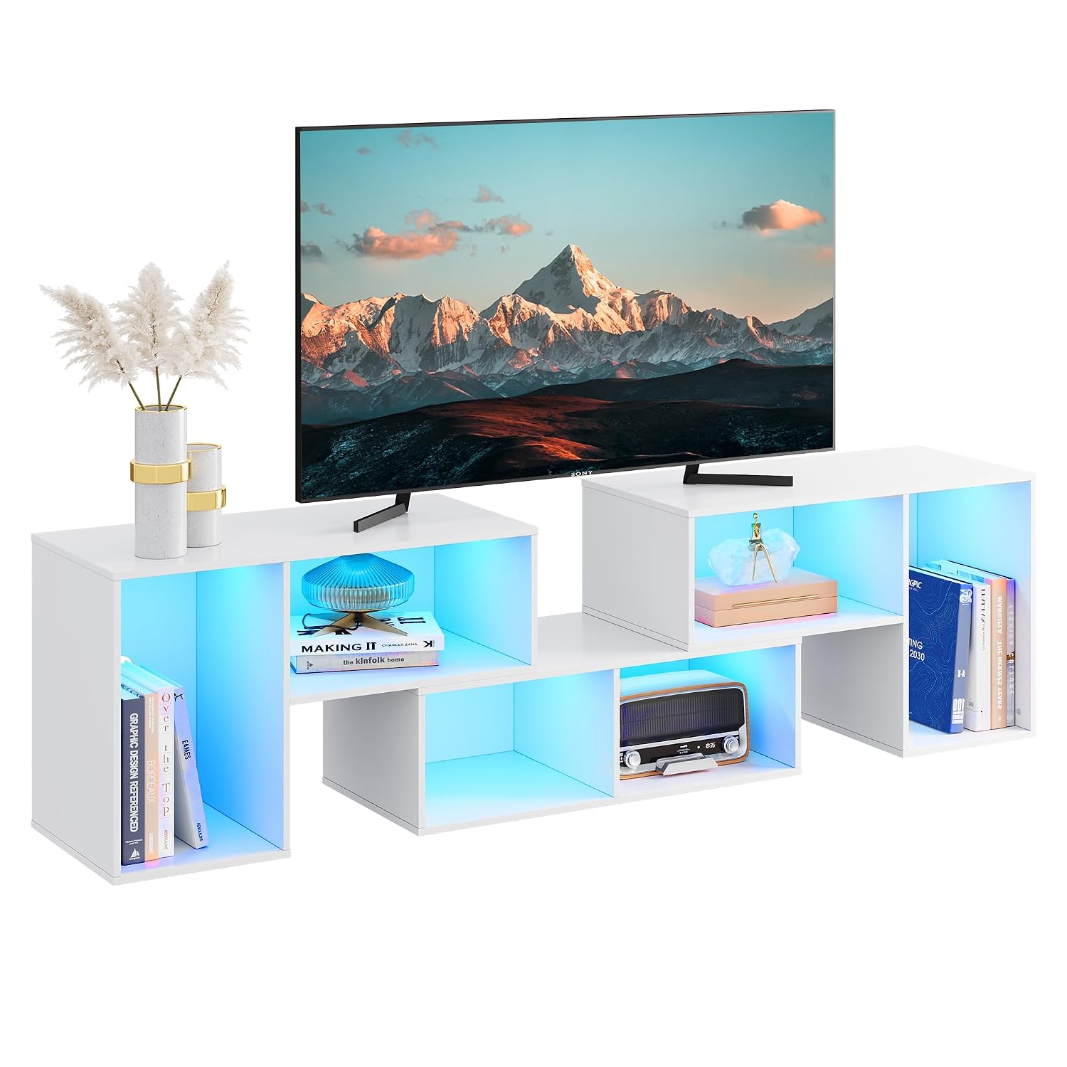 حامل تلفاز قابل للتشكيل مع شري - مراجعة Gaming Console Room وسعره