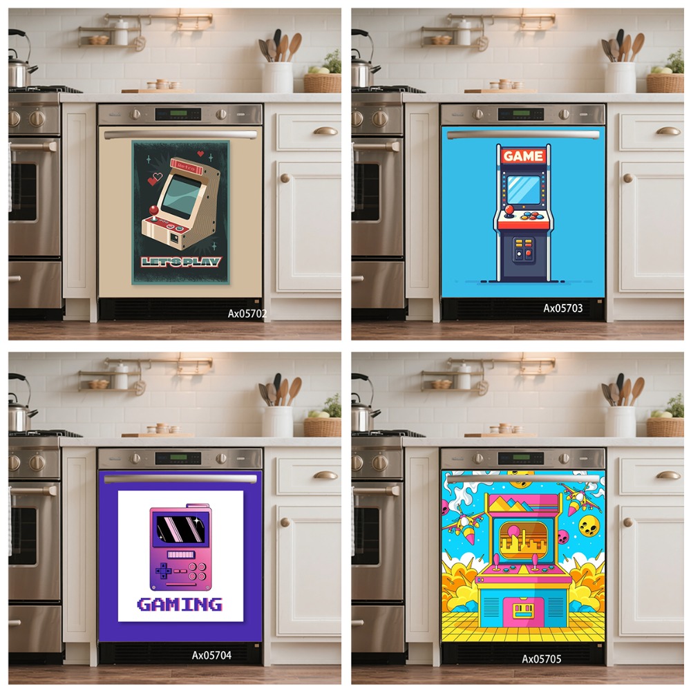 ملصق باب غسالة الأطباق بتصميم  - مراجعة Gaming Console Cabinet وسعره