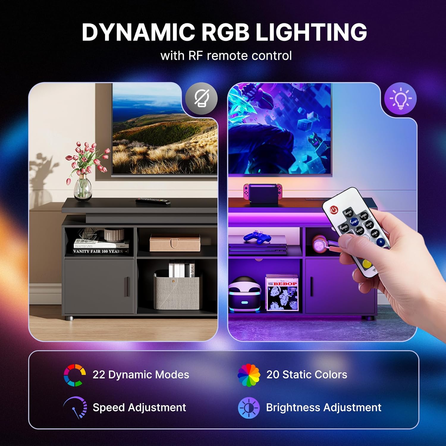 حامل تلفزيون، مركز ترفيهي مع إ - مراجعة Gaming Console Cabinet وسعره