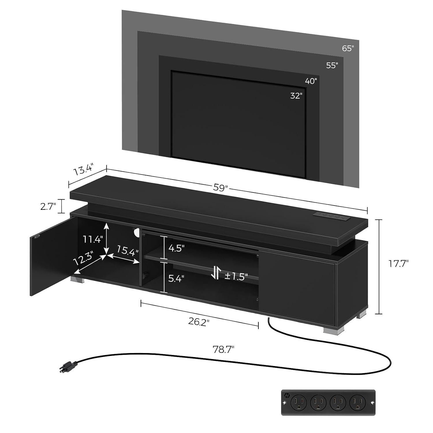 حامل تلفاز مع مقبس طاقة وإضاءة - مراجعة Gaming Console Cabinet وسعره
